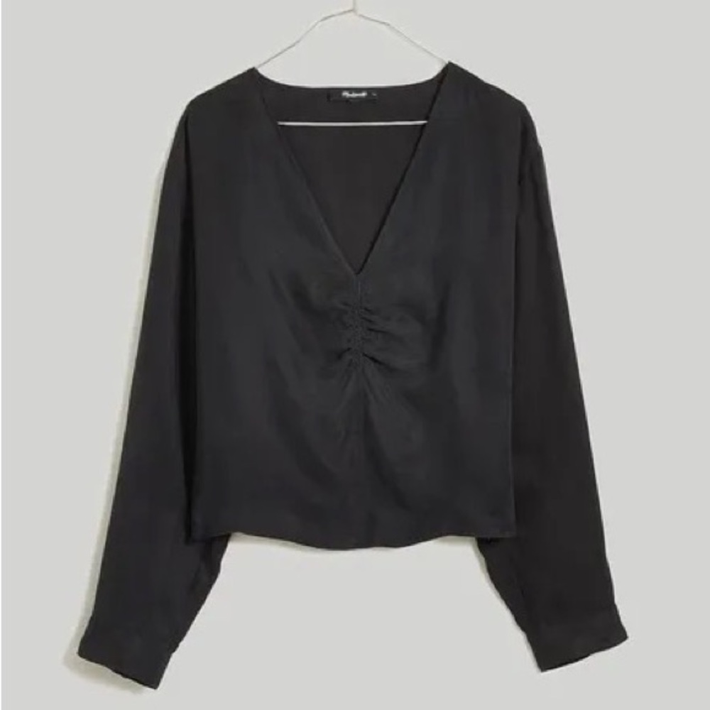 NWT New with tag Madewell Brushed Ruched-Front Top